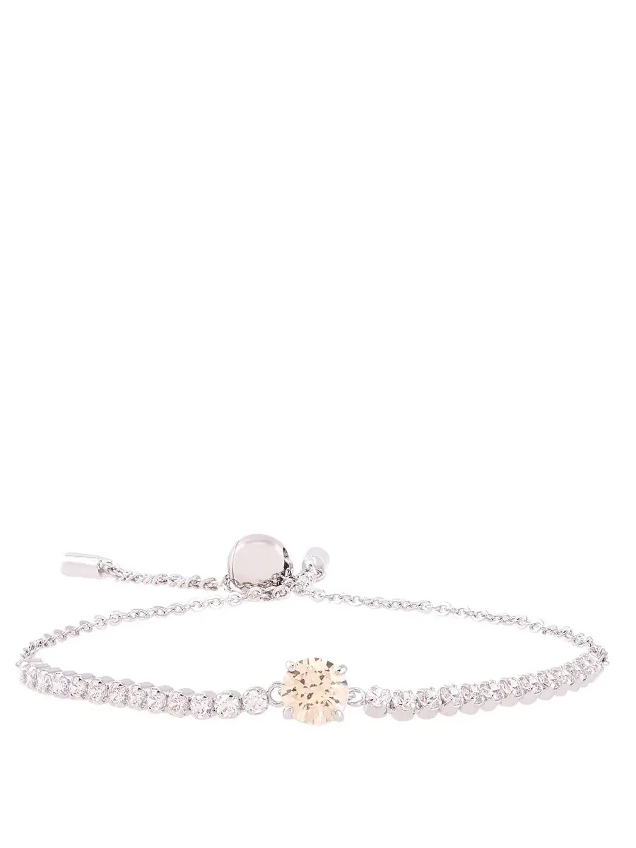 Браслет Swarovski Matrix Tennis Родий Блестящий Белый Фэнси Шампань — изображение 1 из 4