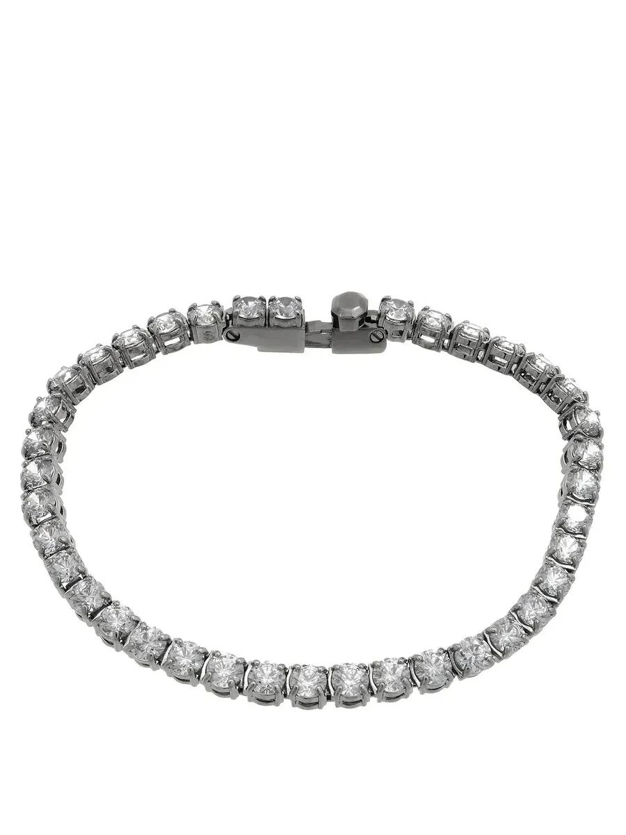 Браслет Swarovski Matrix Tennis с круглыми кристаллами, рутений, блестящее серебристо-серое — изображение 1 из 4