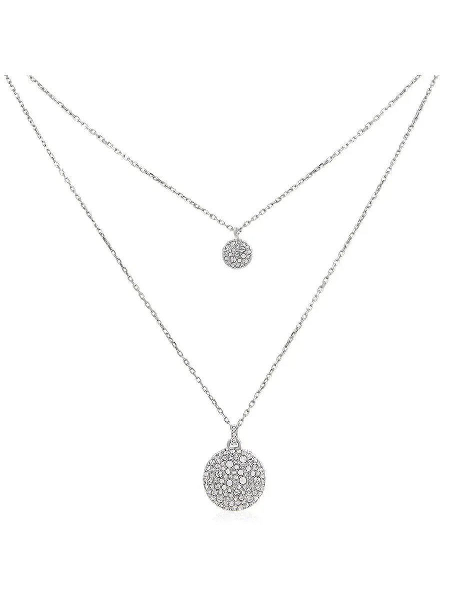 Подвеска Swarovski Meteora маленькая многослойная родий блестящий кристалл — изображение 1 из 4, оттенок белый
