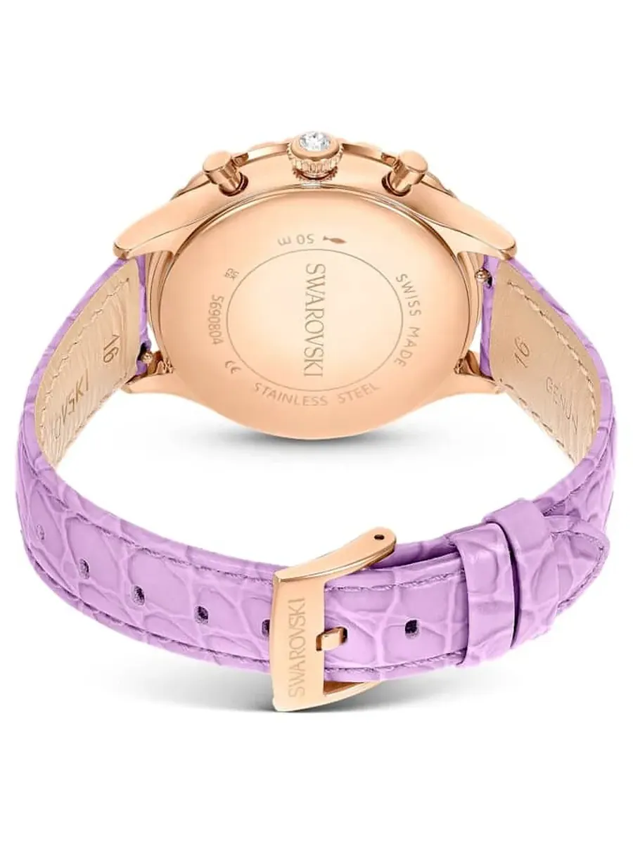 Часы Swarovski Octea Chrono Quartz с кристаллическим фиолетовым циферблатом 5690804 — изображение 3 из 3, оттенок фиолетовый