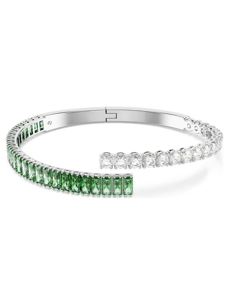 Браслет Swarovski с рутиевым покрытием и смешанным дизайном — изображение 1 из 3, оттенок зеленый