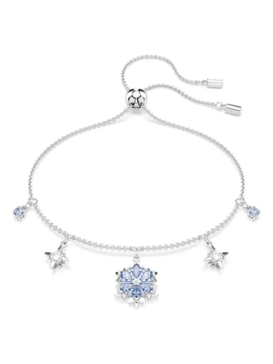 Браслет Swarovski с рутиевым покрытием в виде снежинки — изображение 1 из 2, оттенок синий