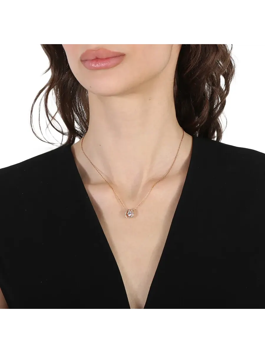 Круглое ожерелье Swarovski Sparkling Dance из розового золота — 2