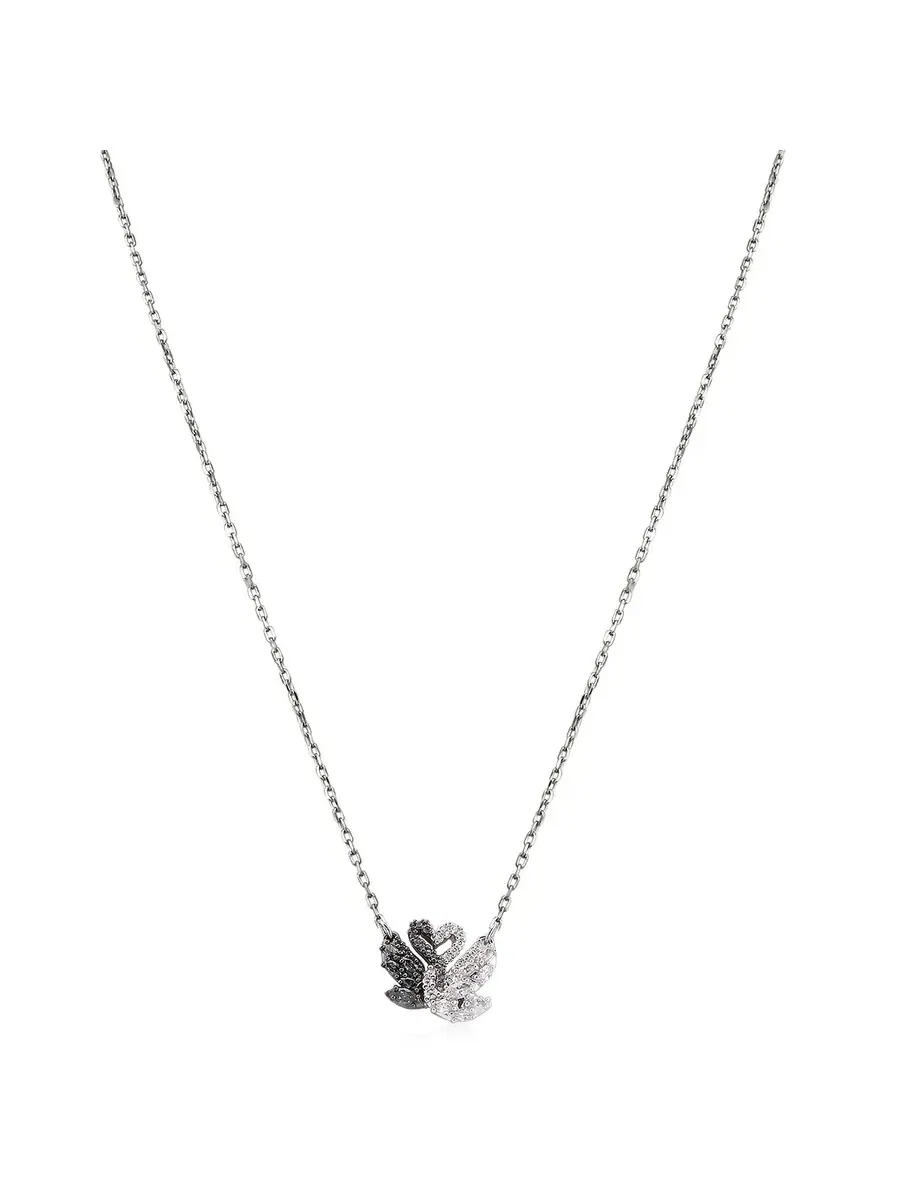 Подвеска-ожерелье с лебедем Swarovski — изображение 1 из 4, оттенок черный/белый