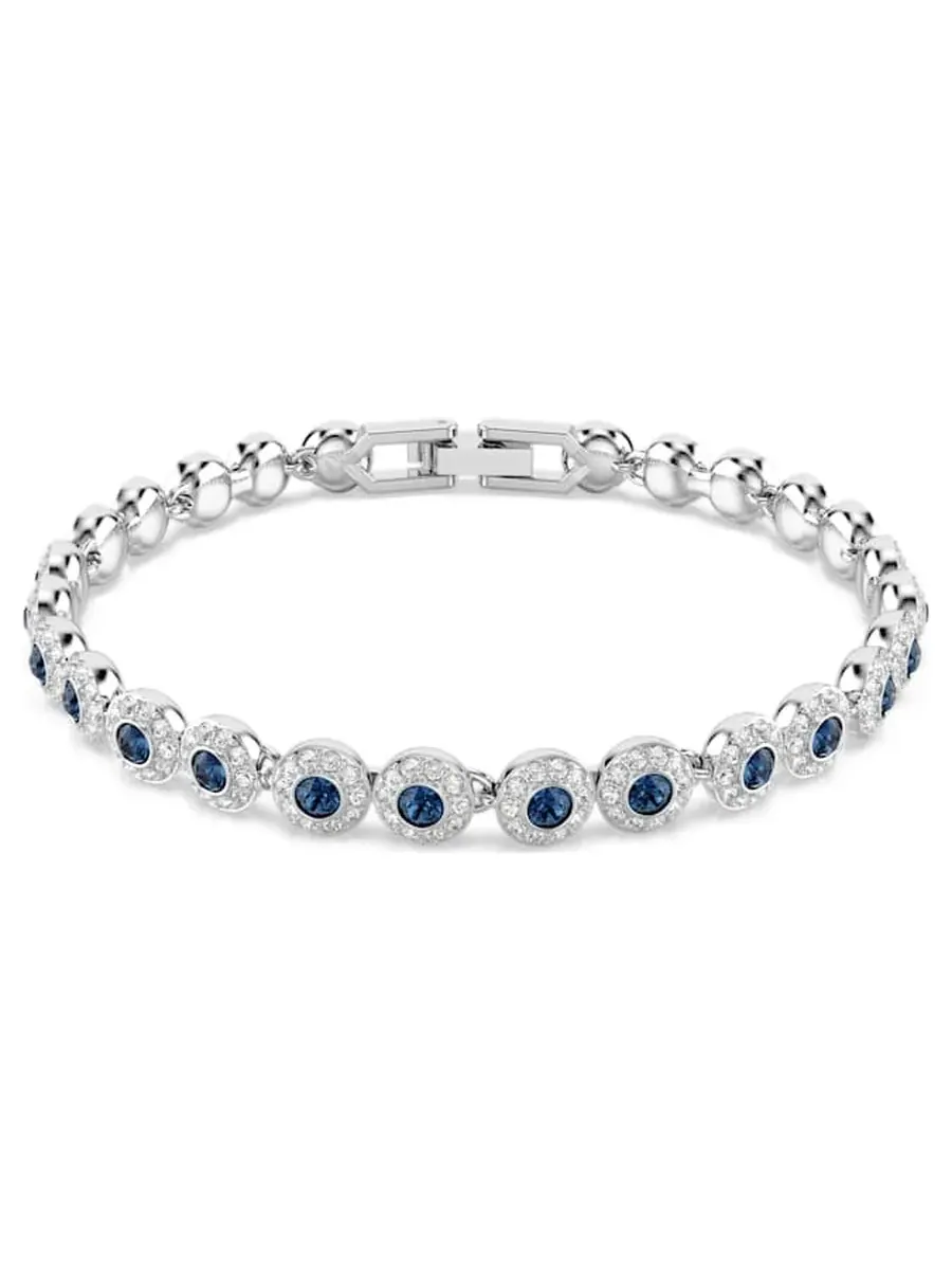 Браслет для тенниса Swarovski Una Angelic с родиевым покрытием — изображение 1 из 4, оттенок синий