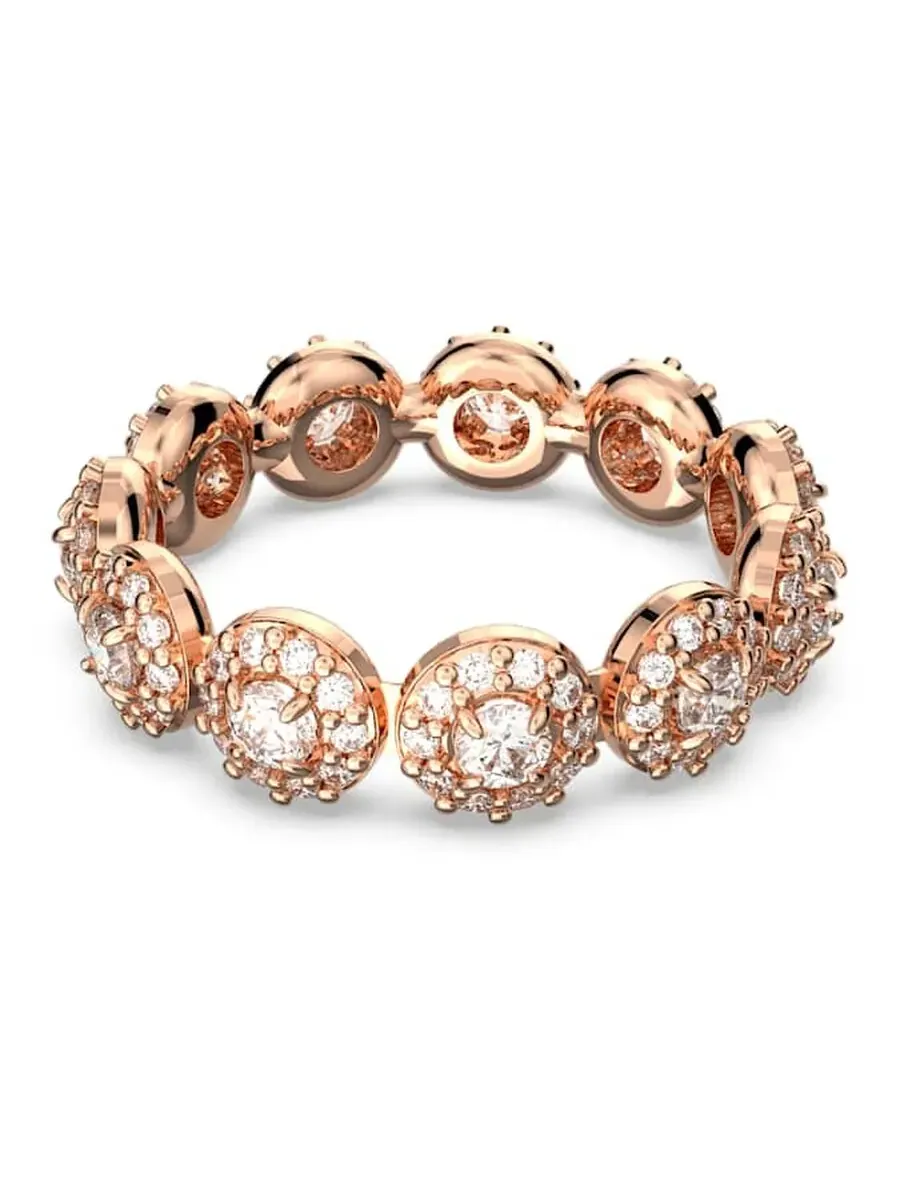 Кольцо Swarovski Una с ангельским мотивом, покрытое розовым золотом — изображение 1 из 3, оттенок белый
