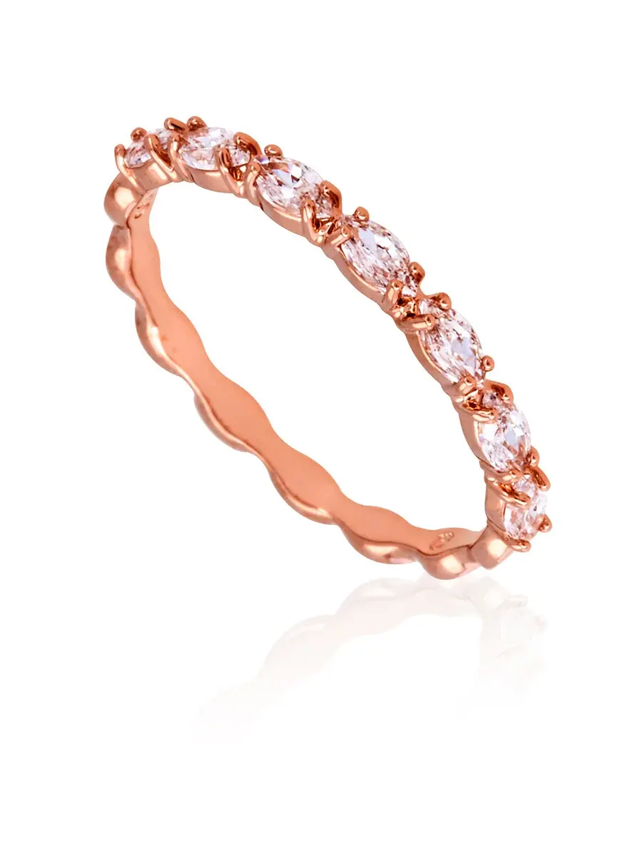 Кольцо Swarovski Vittore Band из розового золота с блестящим белым покрытием — изображение 1 из 2, оттенок белый
