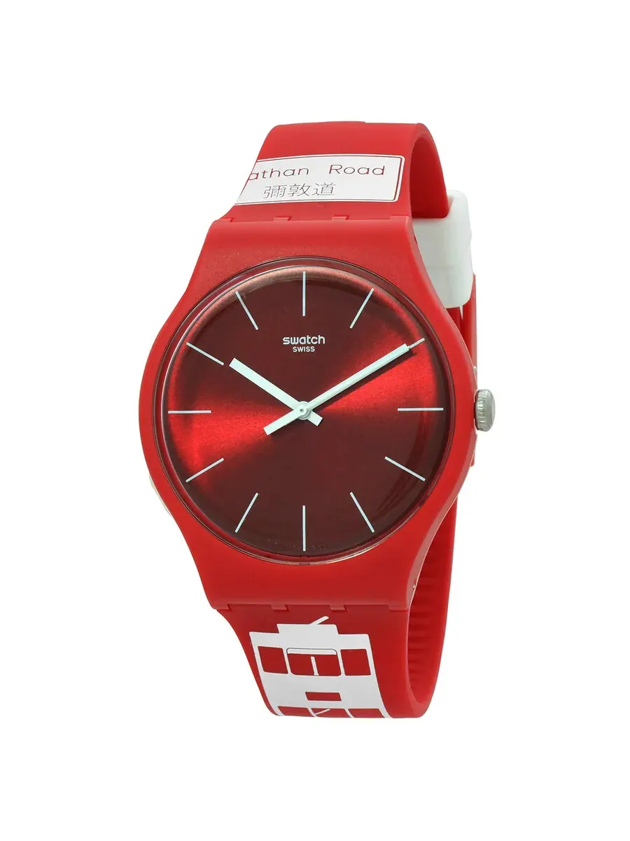 Часы Swatch Flower Bay Quartz с красным циферблатом для мужчин и женщин SUOZ232 — красный