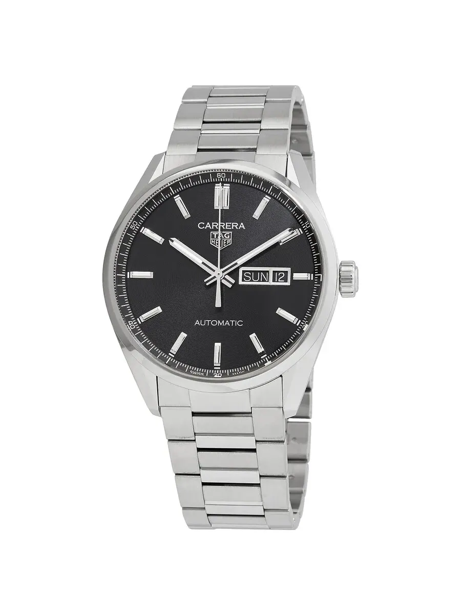 Мужские часы Tag Heuer Carrera Automatic с черным циферблатом WBN2010-BA0640 — серебристый