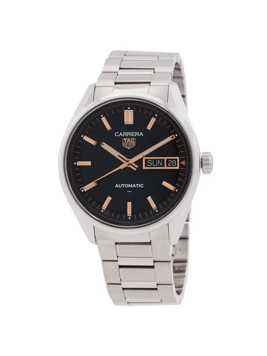 Мужские часы Tag Heuer Carrera Automatic с черным циферблатом WDA2111.BA0043 — серебристый