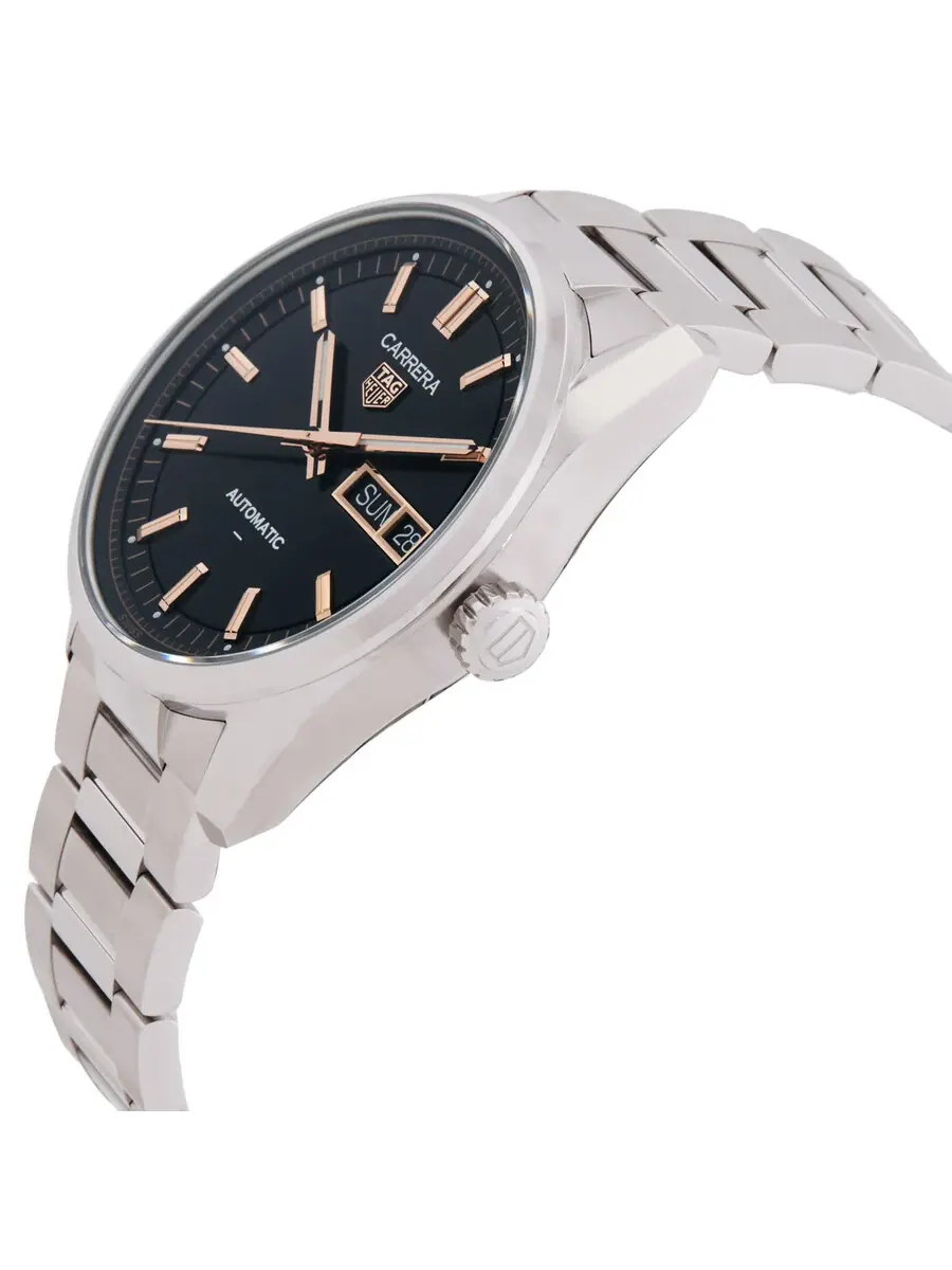 Мужские часы Tag Heuer Carrera Automatic с черным циферблатом WDA2111.BA0043 — изображение 2 из 3, оттенок серебряный