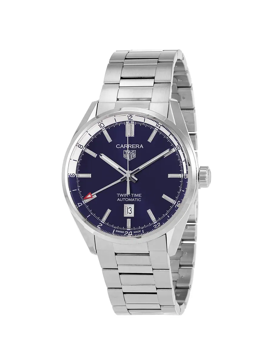 Мужские автоматические часы Tag Heuer Carrera с синим циферблатом WBN201A-BA0640 — серебристый