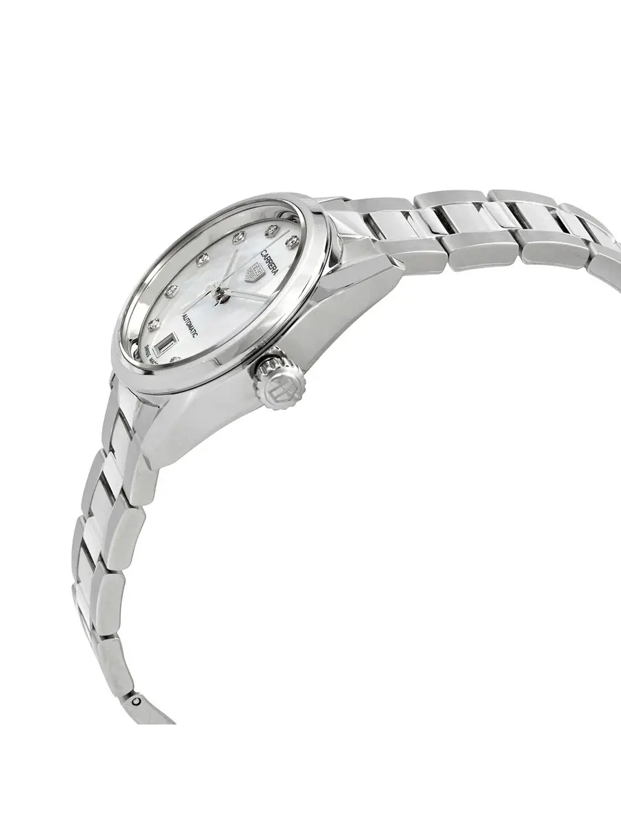Женские часы Tag Heuer Carrera Automatic с белым циферблатом и бриллиантами WBN2412-BA0621 — изображение 2 из 3