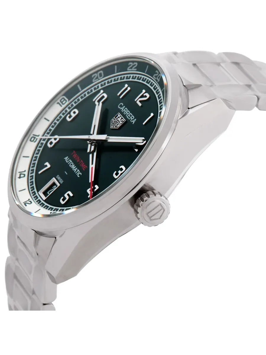 Мужские часы Tag Heuer Carrera Automatic с зеленым циферблатом WDA2114.BA0043 — изображение 2 из 3, оттенок серебряный