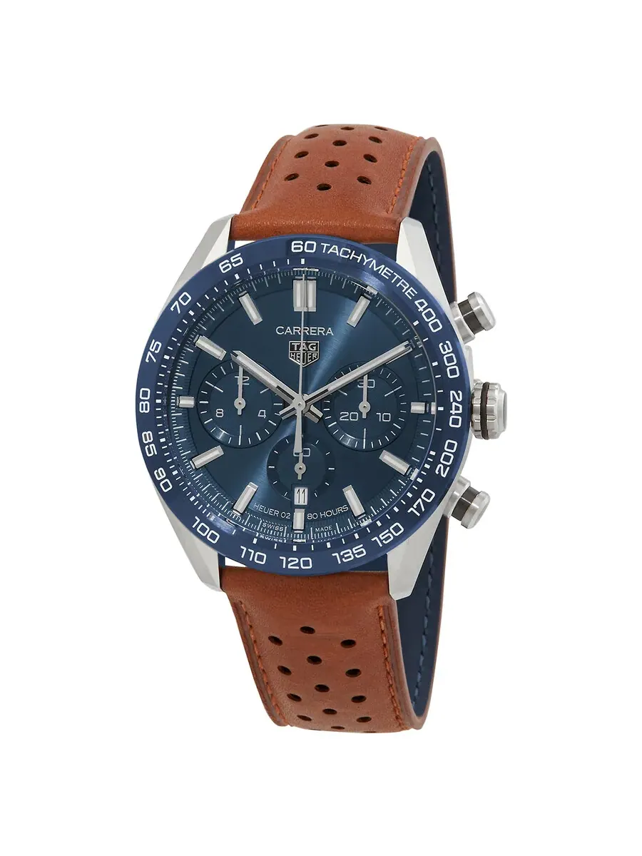 Мужские часы Tag Heuer Carrera Chronograph Automatic с синим циферблатом CBN2A1A.FC6537 — изображение 1 из 3, оттенок синий