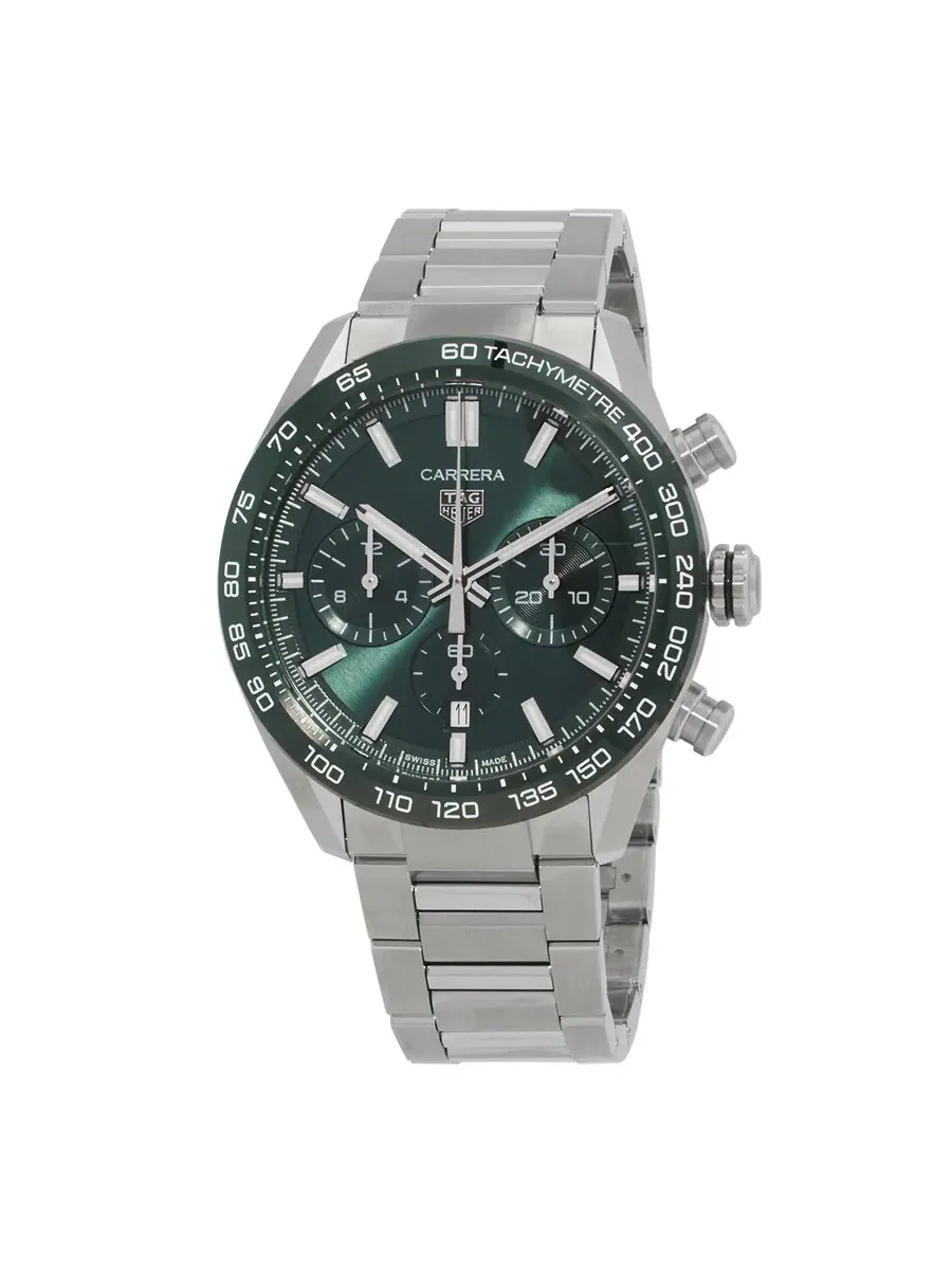 Часы Tag Heuer Carrera Хронограф Автоматические с зеленым циферблатом унисекс CBN2A1N-BA0643 — зеленый