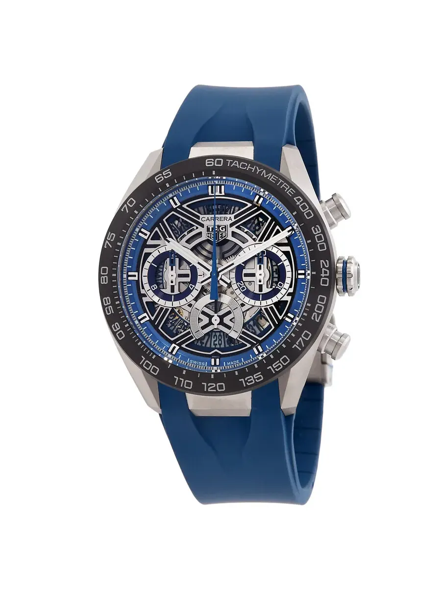 Мужские автоматические часы Tag Heuer Carrera Chronograph CBU2081.FT6274 — черный