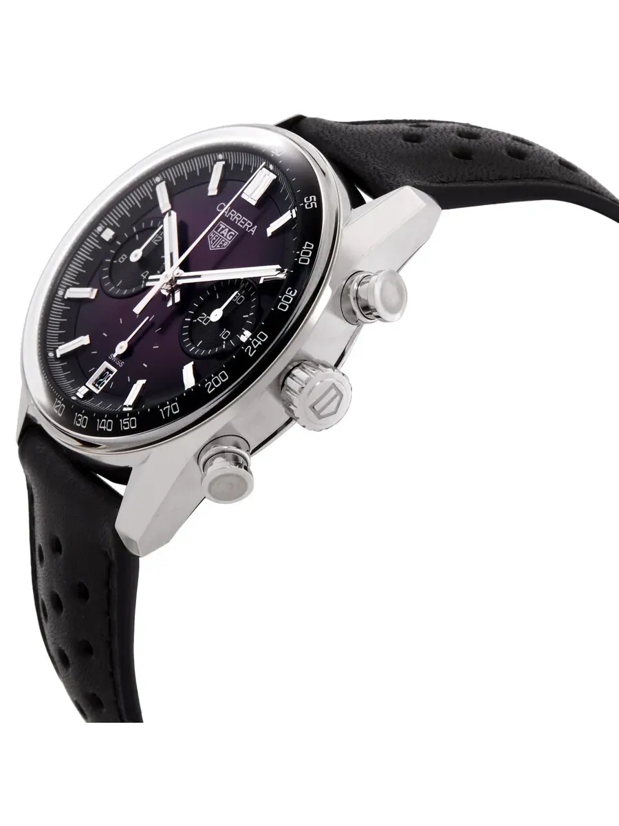 Мужские часы Tag Heuer Carrera Chronograph Automatic с фиолетовым циферблатом CBS2219.FC6607 — изображение 2 из 3
