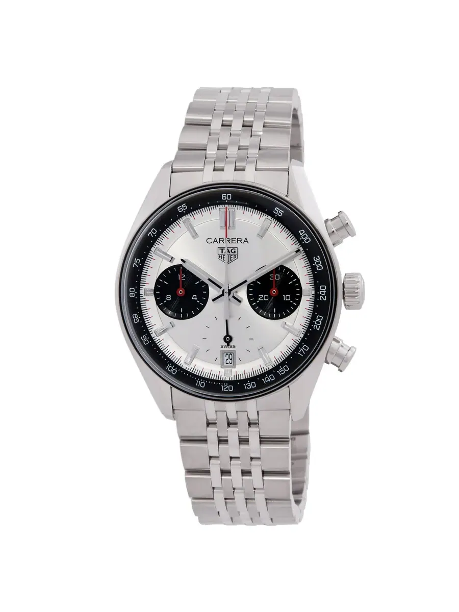 Мужские часы Tag Heuer Carrera Chronograph Automatic с серебристым циферблатом CBS2216.BA0048 — серебристый