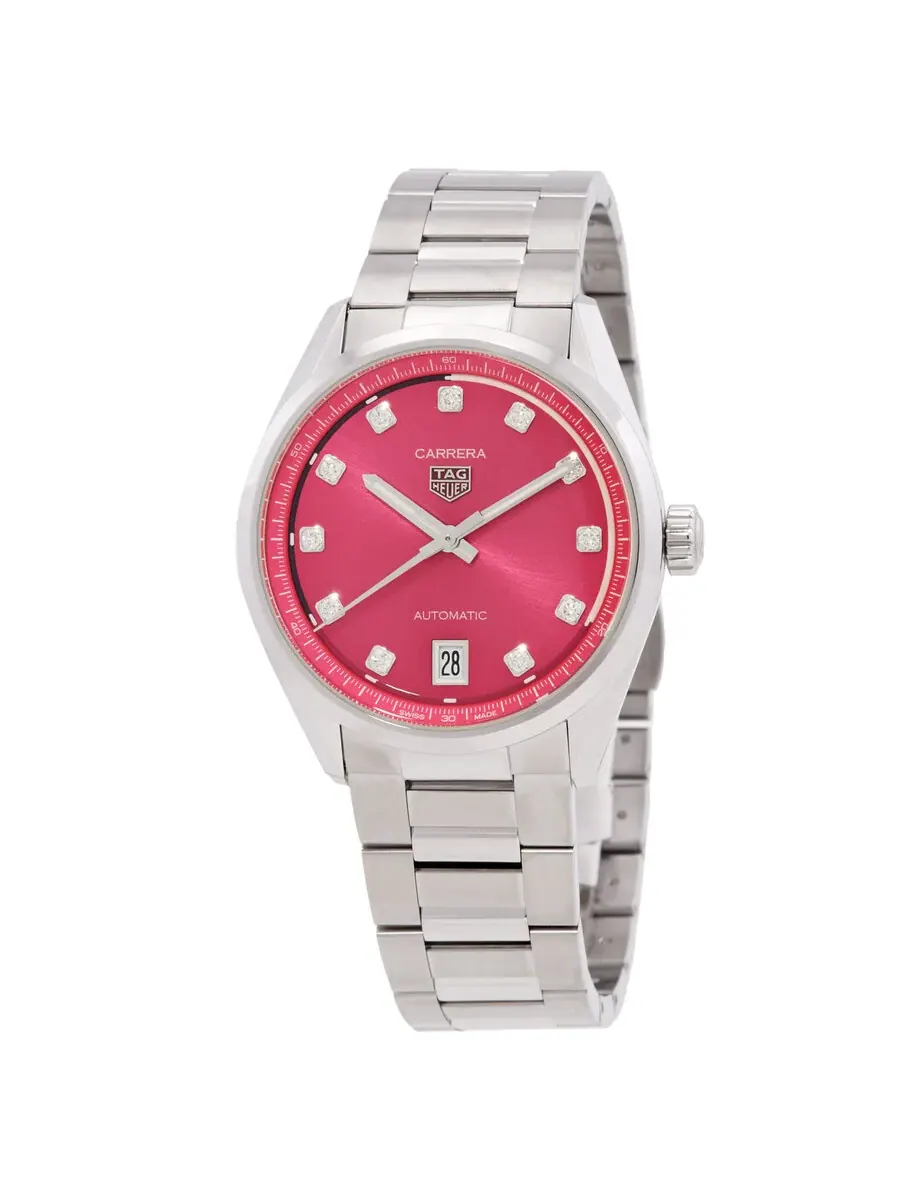 Женские автоматические часы Tag Heuer Carrera Date с бриллиантами WBN2318.BA0001 — изображение 1 из 3, оттенок серебряный