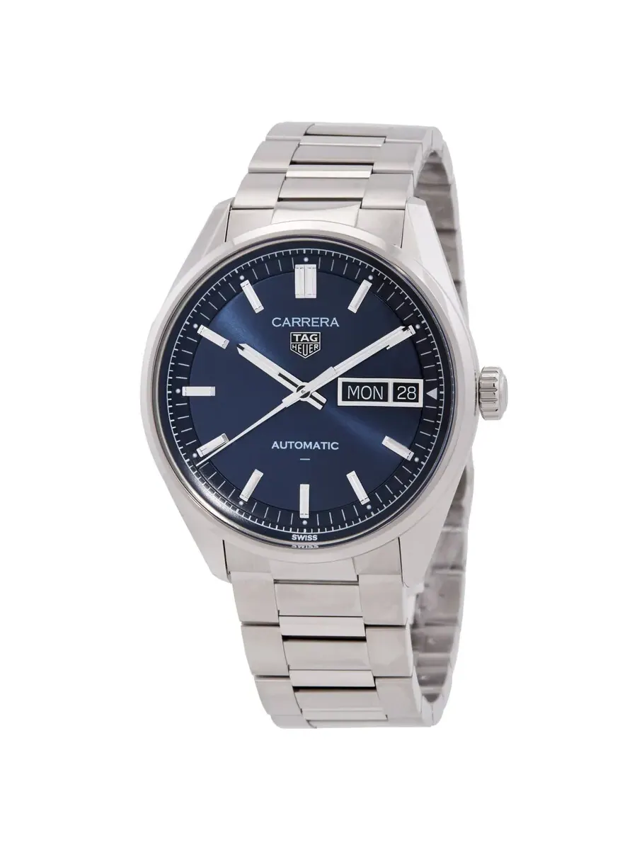 Часы Tag Heuer Carrera Day-Date Automatic с синим циферблатом WDA2112.BA0043 — изображение 1 из 3, оттенок серебряный