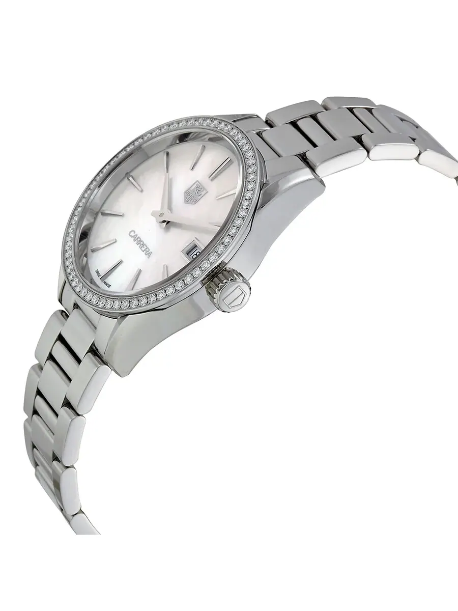 Женские часы Tag Heuer Carrera с перламутровым циферблатом и бриллиантами WAR1315.BA0778 — изображение 2 из 4