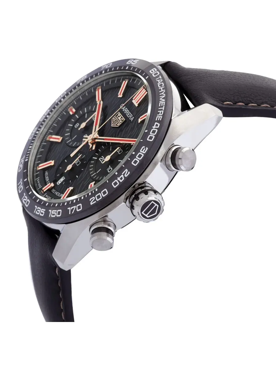 Мужские часы Tag Heuer Carrera Year Of The Rabbit Chronograph Automatic с черным циферблатом CBN2A1L.FC6521, оттенок черный