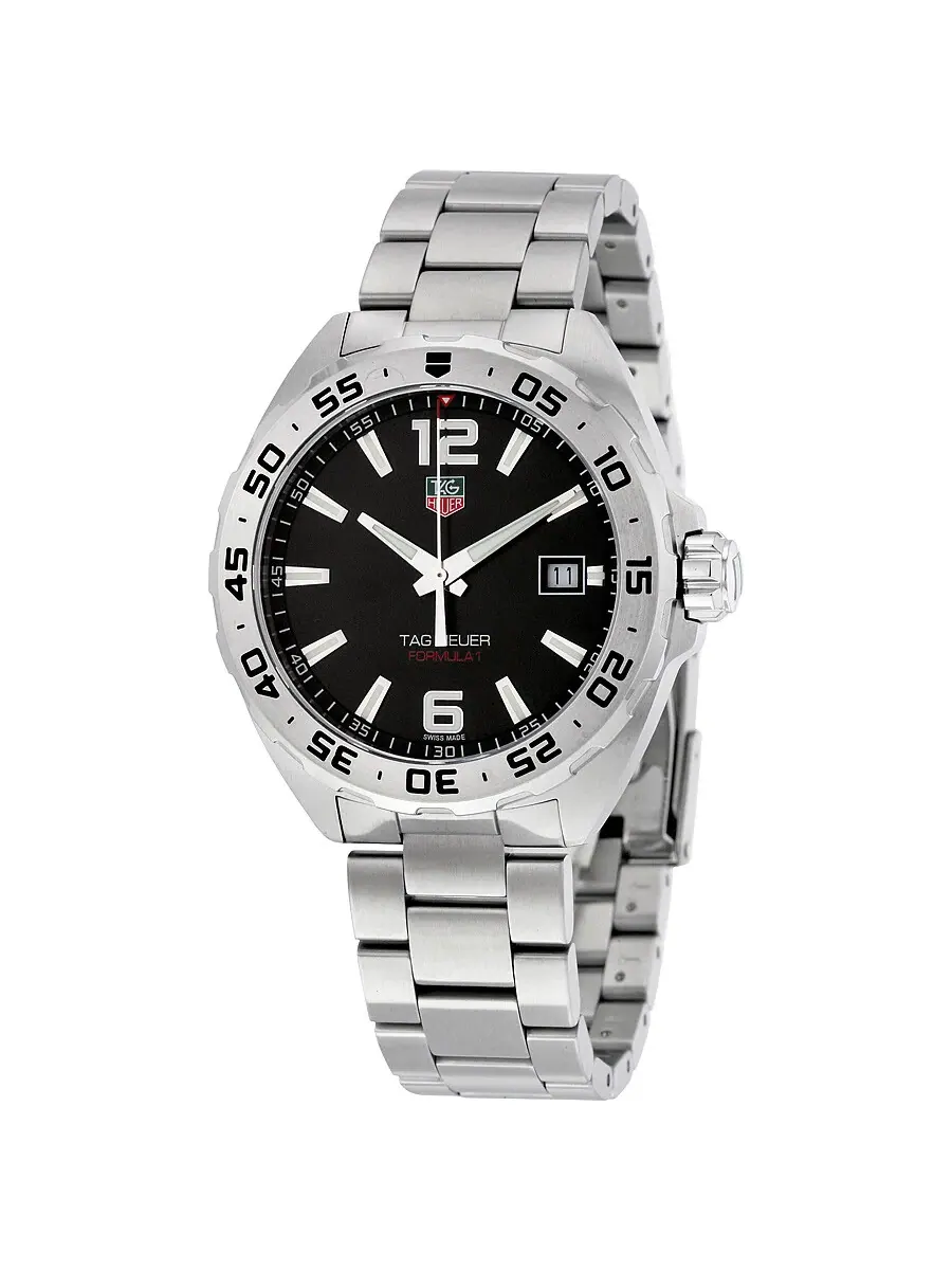 Мужские часы Tag Heuer Formula 1 с черным циферблатом WAZ1112.BA0875 — изображение 1 из 2, оттенок серебряный