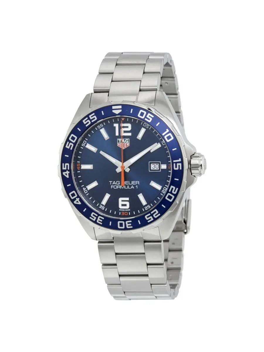 Мужские часы Tag Heuer Formula 1 с синим циферблатом WAZ1010.BA0842 — серебристый
