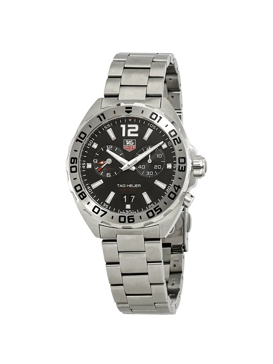 Мужские часы Tag Heuer Formula 1 с черным циферблатом WAZ111A.BA0875 — изображение 1 из 3, оттенок серебряный