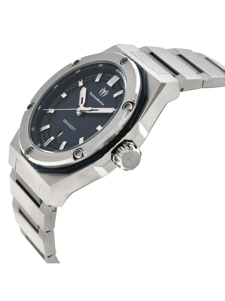 Мужские часы Technomarine Coral Quartz с синим циферблатом TM-416090 — изображение 2 из 3, оттенок серебряный