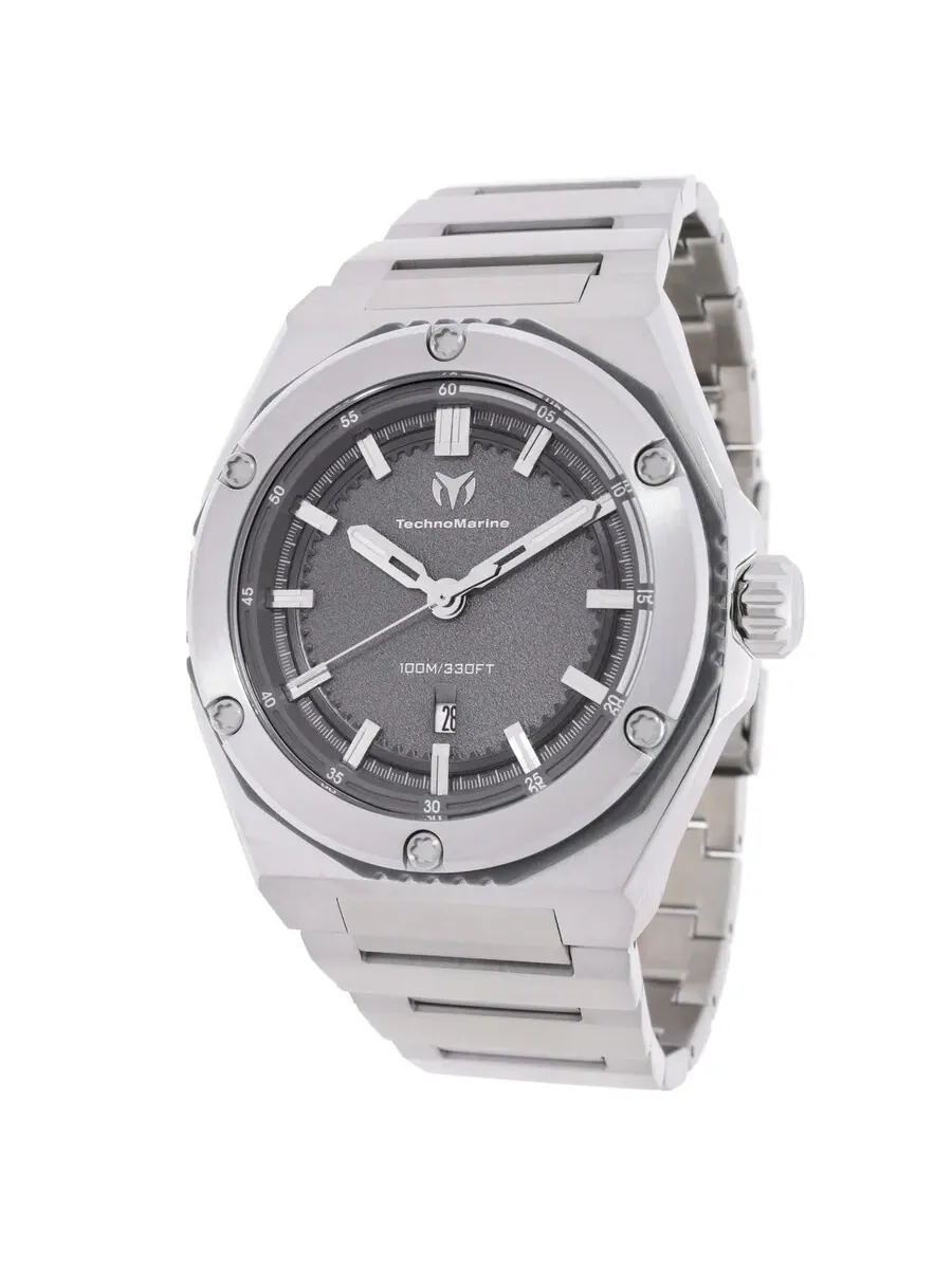 Мужские часы Technomarine Coral Quartz с серым циферблатом TM-416074 — серебристый
