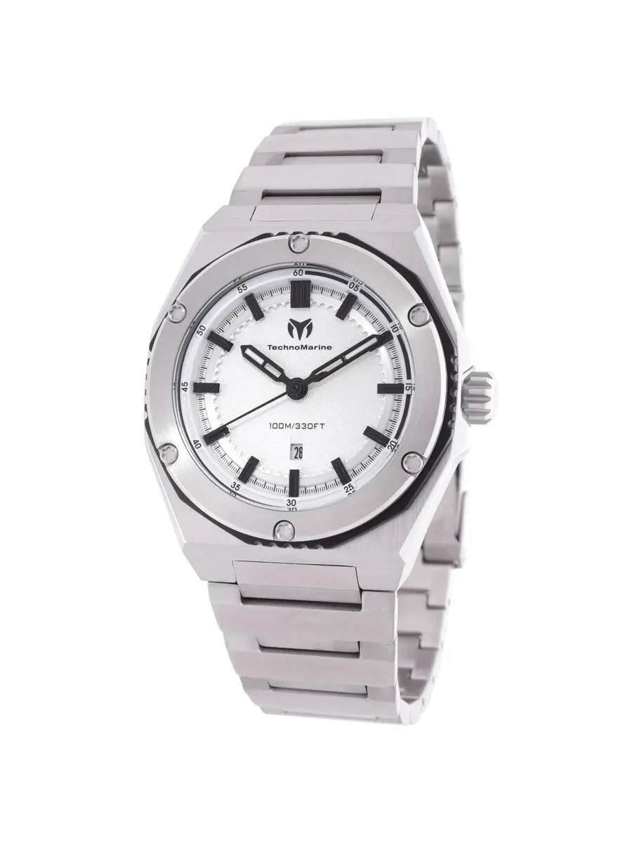 Мужские кварцевые часы Technomarine CORAL с серебристым циферблатом TM-416043 — серебристый