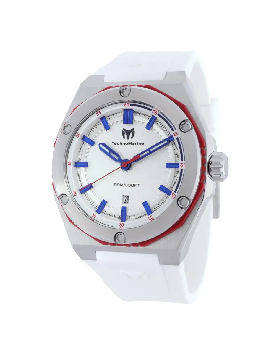 Мужские часы Technomarine Coral с кварцевым серебряным циферблатом TM-416066 — серебристый