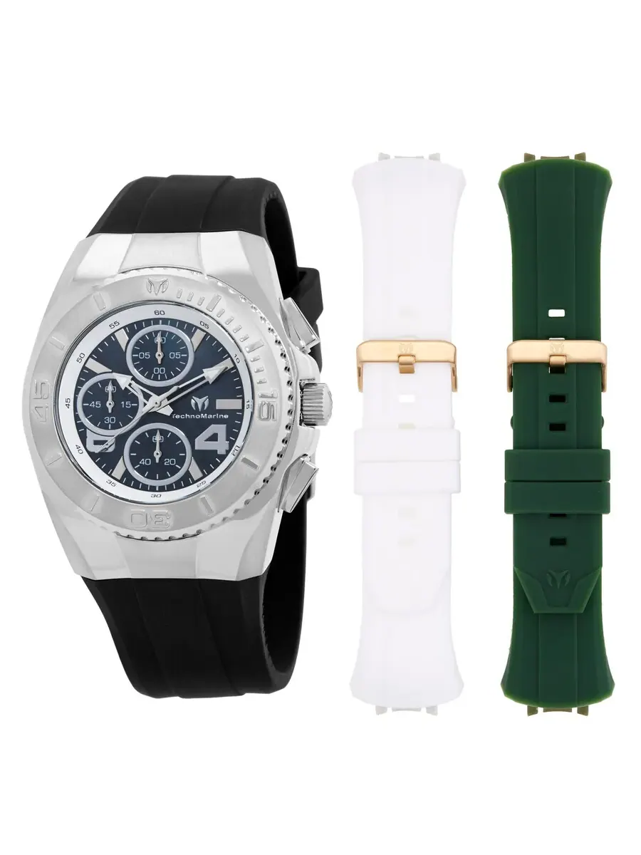 Мужские часы Technomarine Cruise с черным циферблатом TM-124029 — серебристый