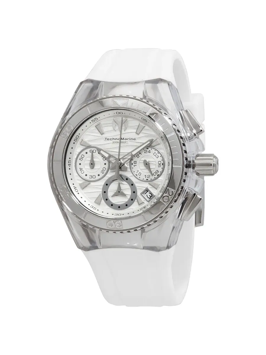 Женские часы Technomarine Cruise Chronograph Quartz с серебристым циферблатом TM-120033 — серебристый