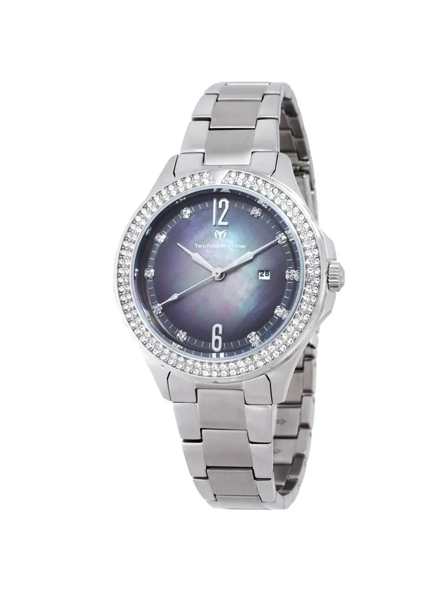 Женские часы Technomarine Luna с кварцевым кристаллом TM-826008 — серебристый