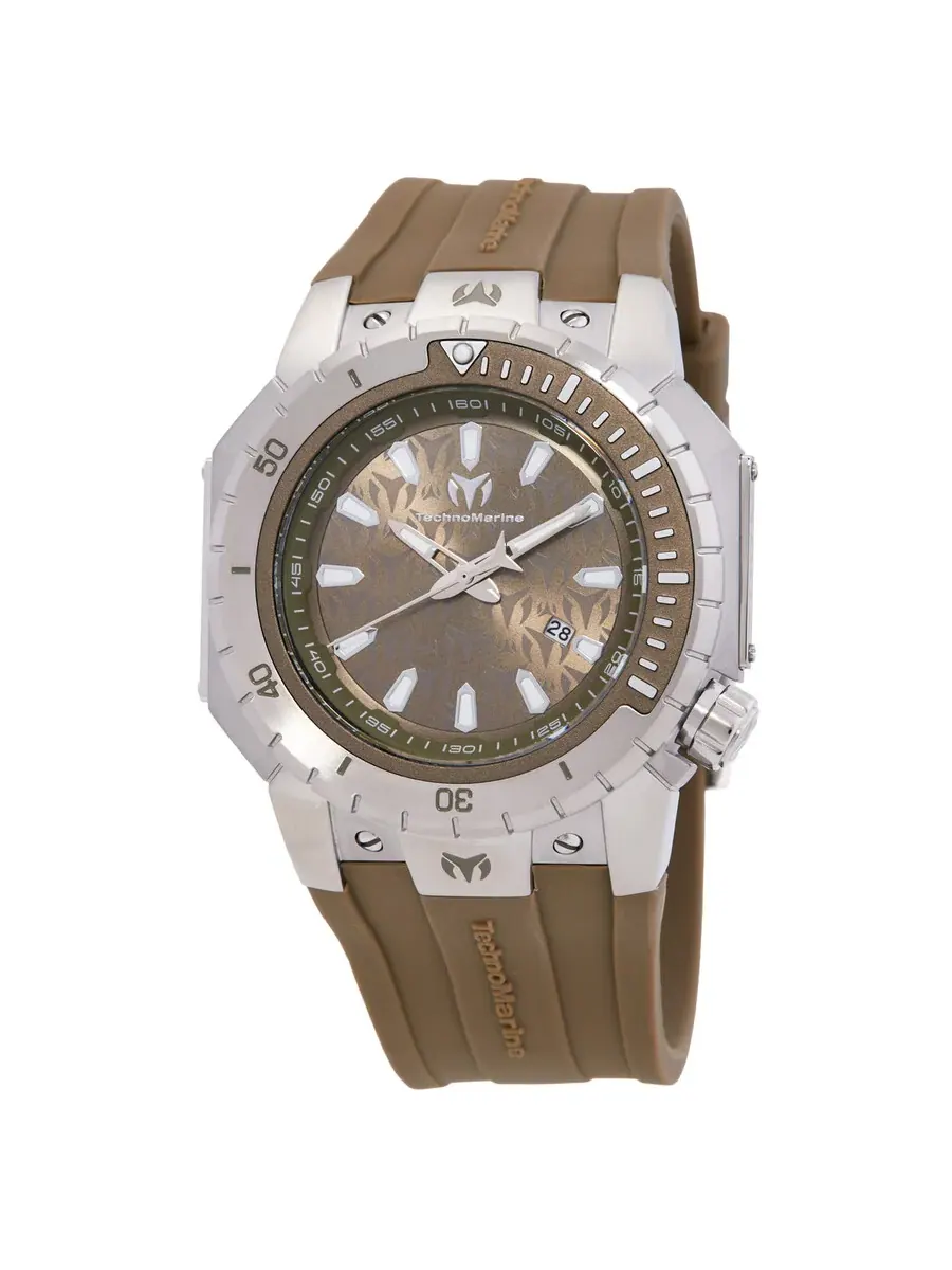 Мужские часы Technomarine Manta Sea с зеленым кварцевым циферблатом TM-224008 — серебристый