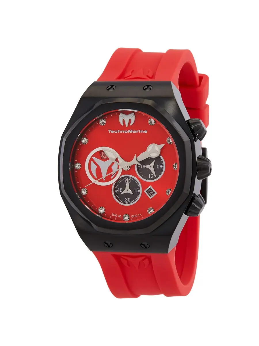 Мужские часы Technomarine Reef Sun Chronograph Quartz с красным циферблатом TM-523003 — изображение 1 из 3, оттенок черный