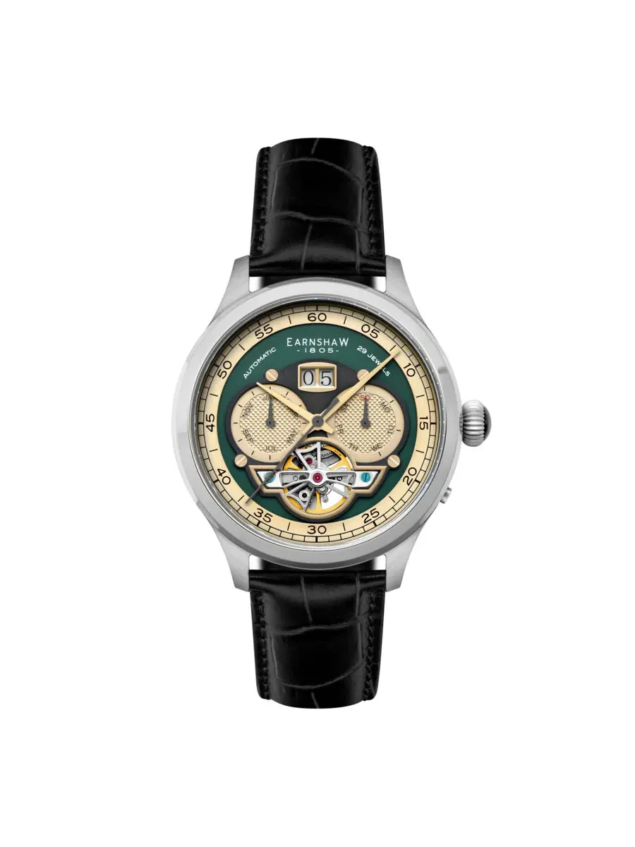 Мужские часы Thomas Earnshaw Baron Green Dial ES-8187-03 — серебристый