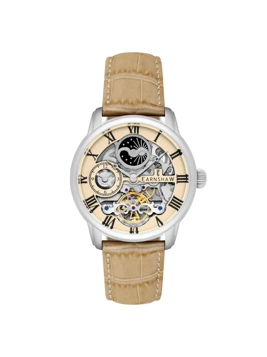 Мужские часы Thomas Earnshaw Longitude с бежевым циферблатом ES-8006-0D — изображение 1 из 3, оттенок серебряный