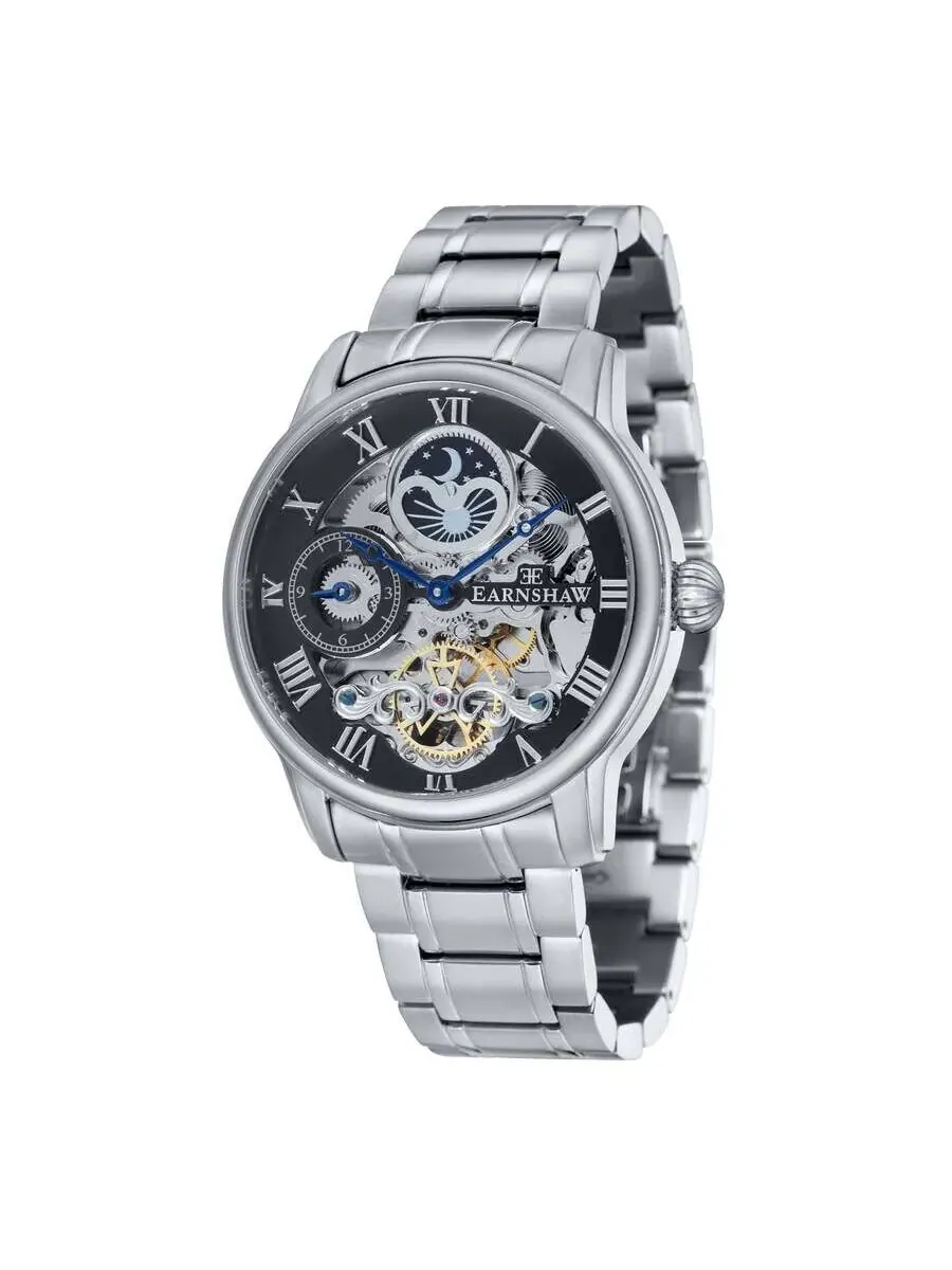 Мужские часы Thomas Earnshaw Longitude с черным циферблатом ES-8006-11 — изображение 1 из 3, оттенок серебряный