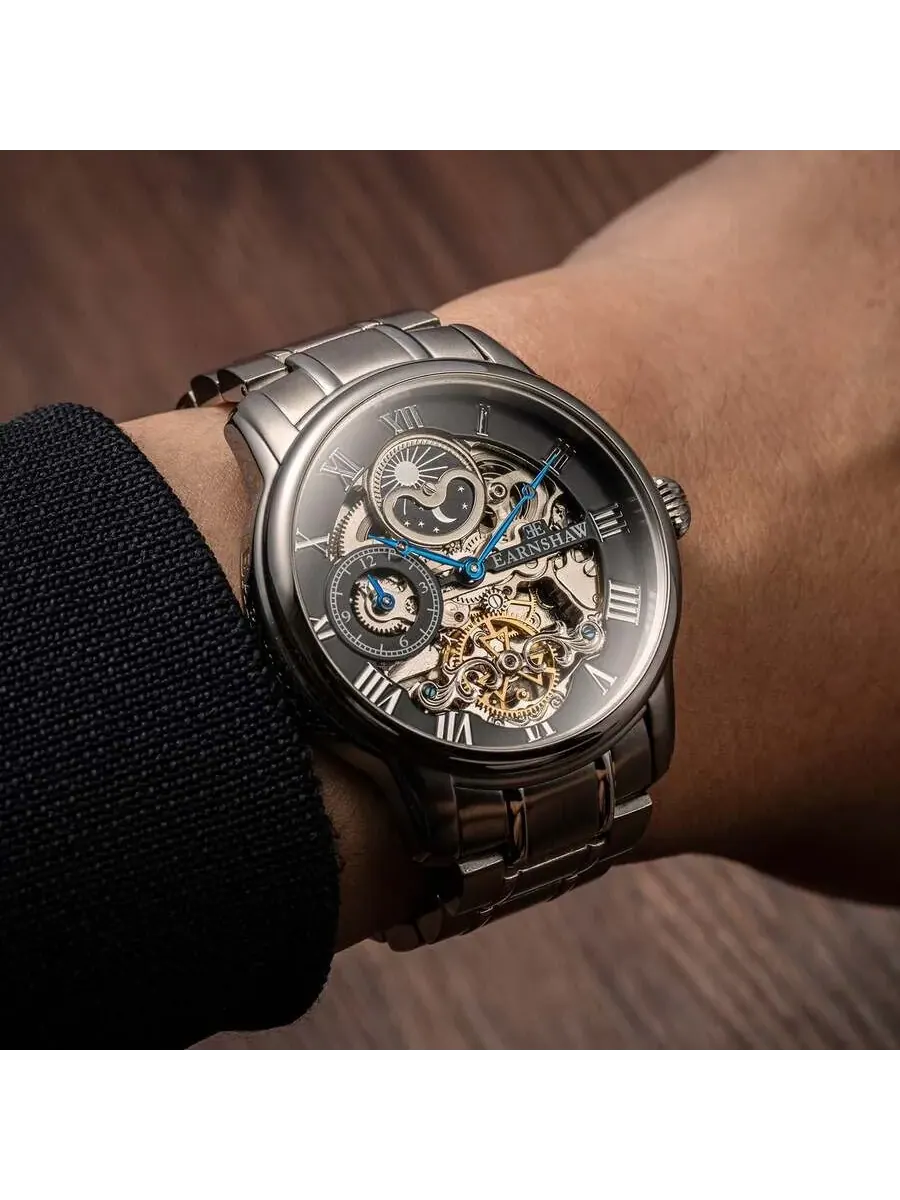 Мужские часы Thomas Earnshaw Longitude с черным циферблатом ES-8006-11 — изображение 2 из 3, оттенок серебряный