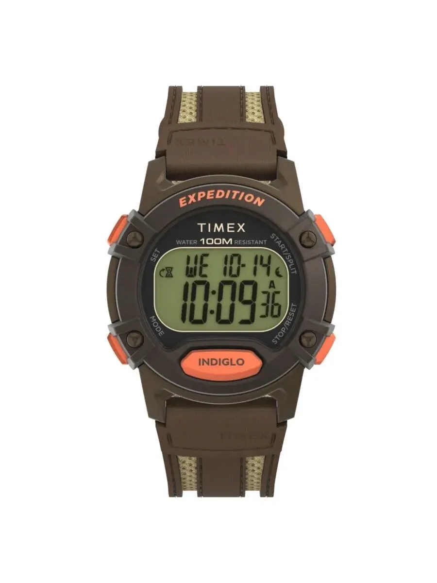 Мужские кварцевые цифровые часы Timex Expedition с серым циферблатом TW4B30400 — коричневый