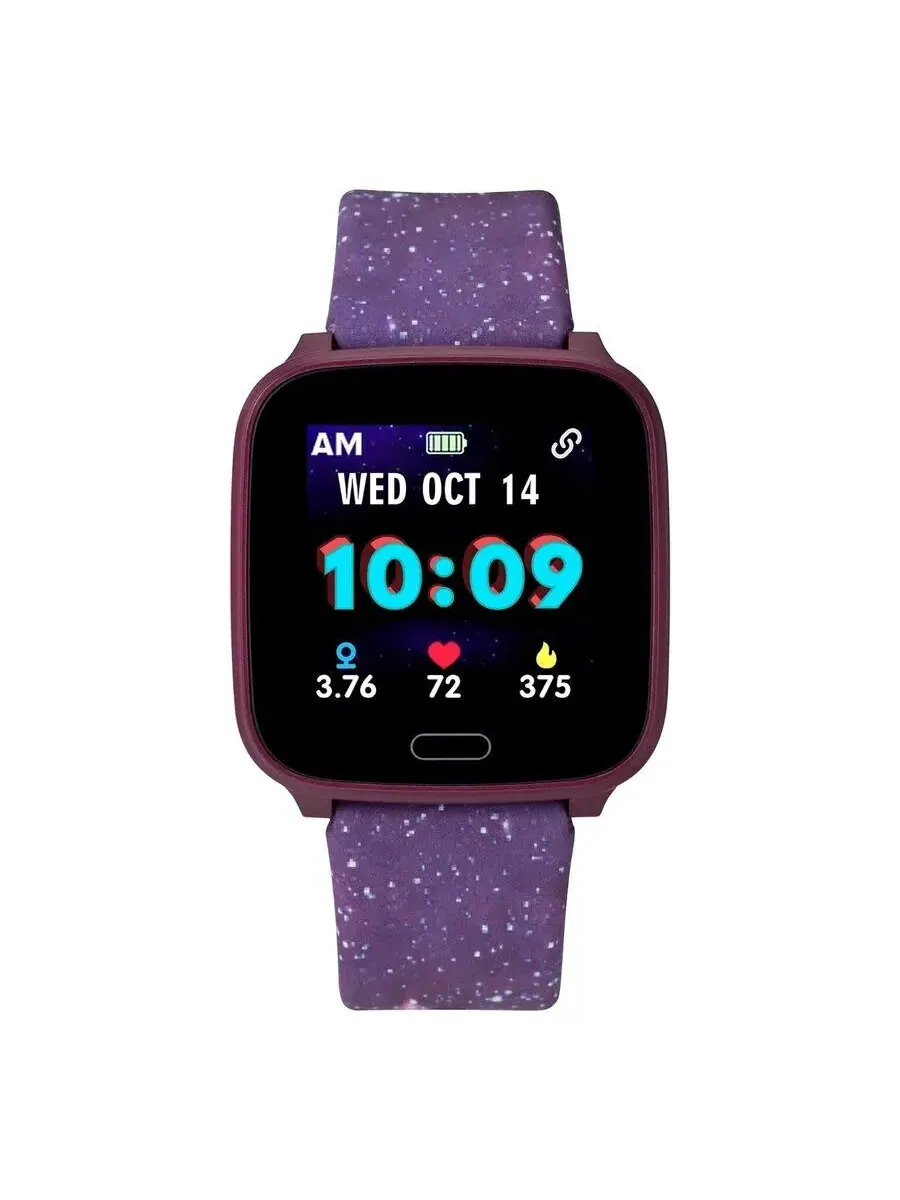 Женские кварцевые цифровые часы Timex Iconnect с черным циферблатом TW5M40800 — изображение 1 из 1, оттенок фиолетовый