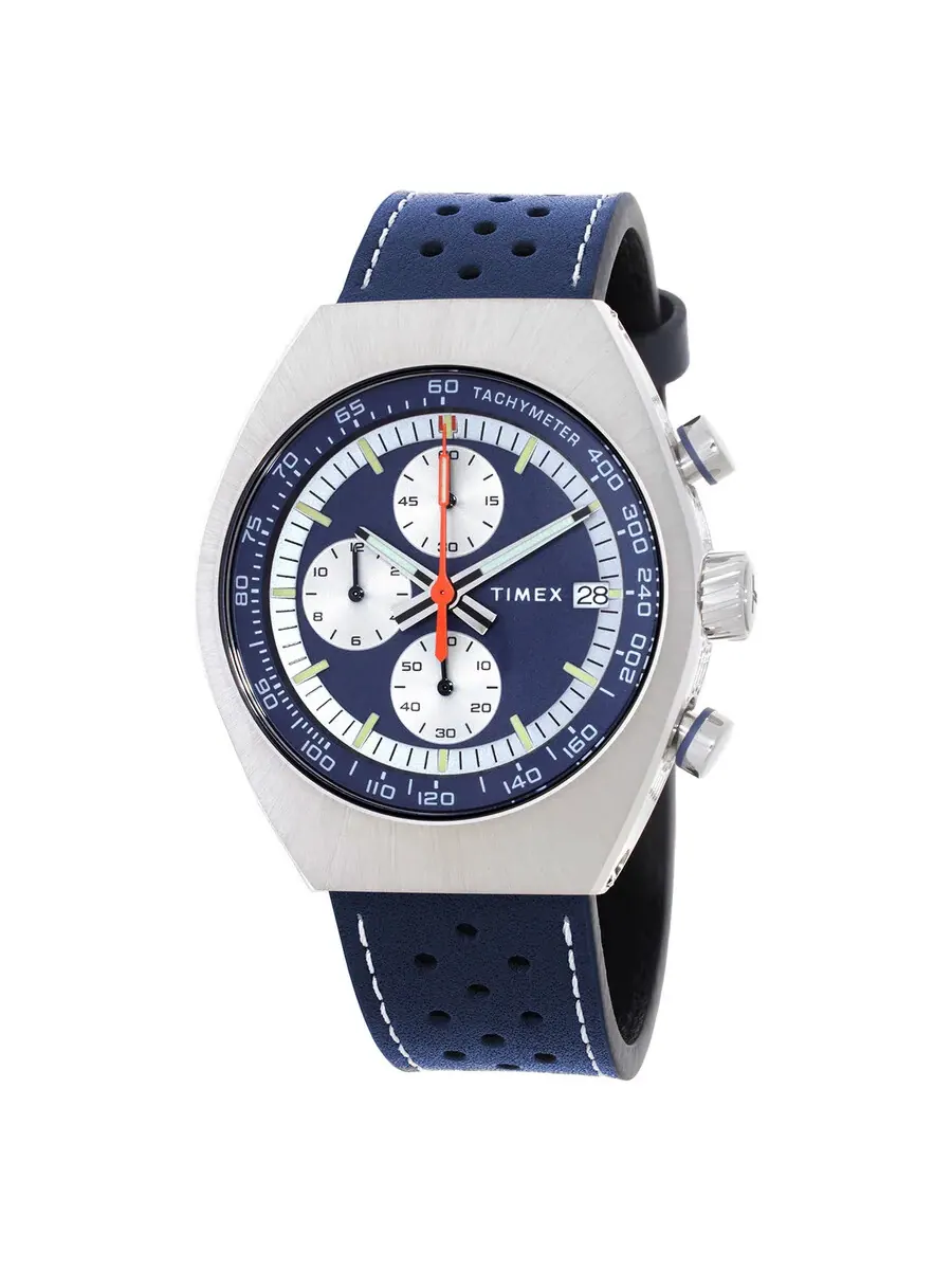 Мужские часы Timex Legacy Chronograph с кварцевым механизмом и синим циферблатом TW2W93500 — серебристый
