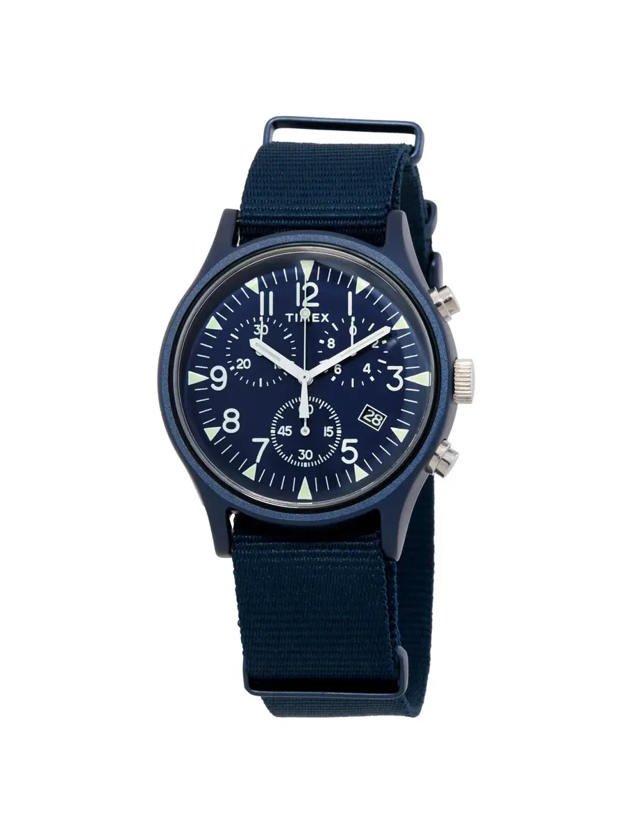 Мужские часы Timex MK1 хронограф кварцевые с синим циферблатом TW2R67600 — изображение 1 из 3, оттенок черный