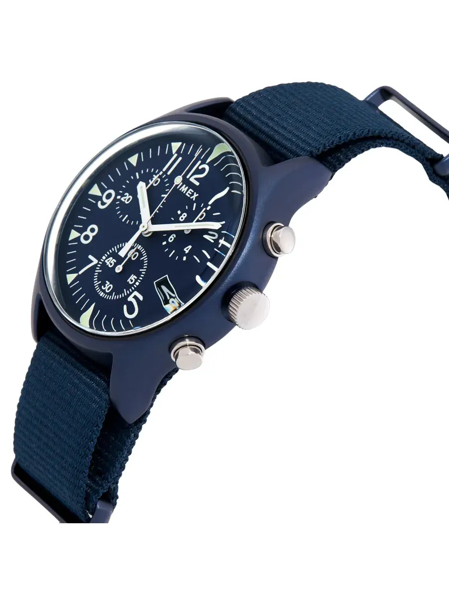 Мужские часы Timex MK1 хронограф кварцевые с синим циферблатом TW2R67600 — изображение 2 из 3, оттенок черный