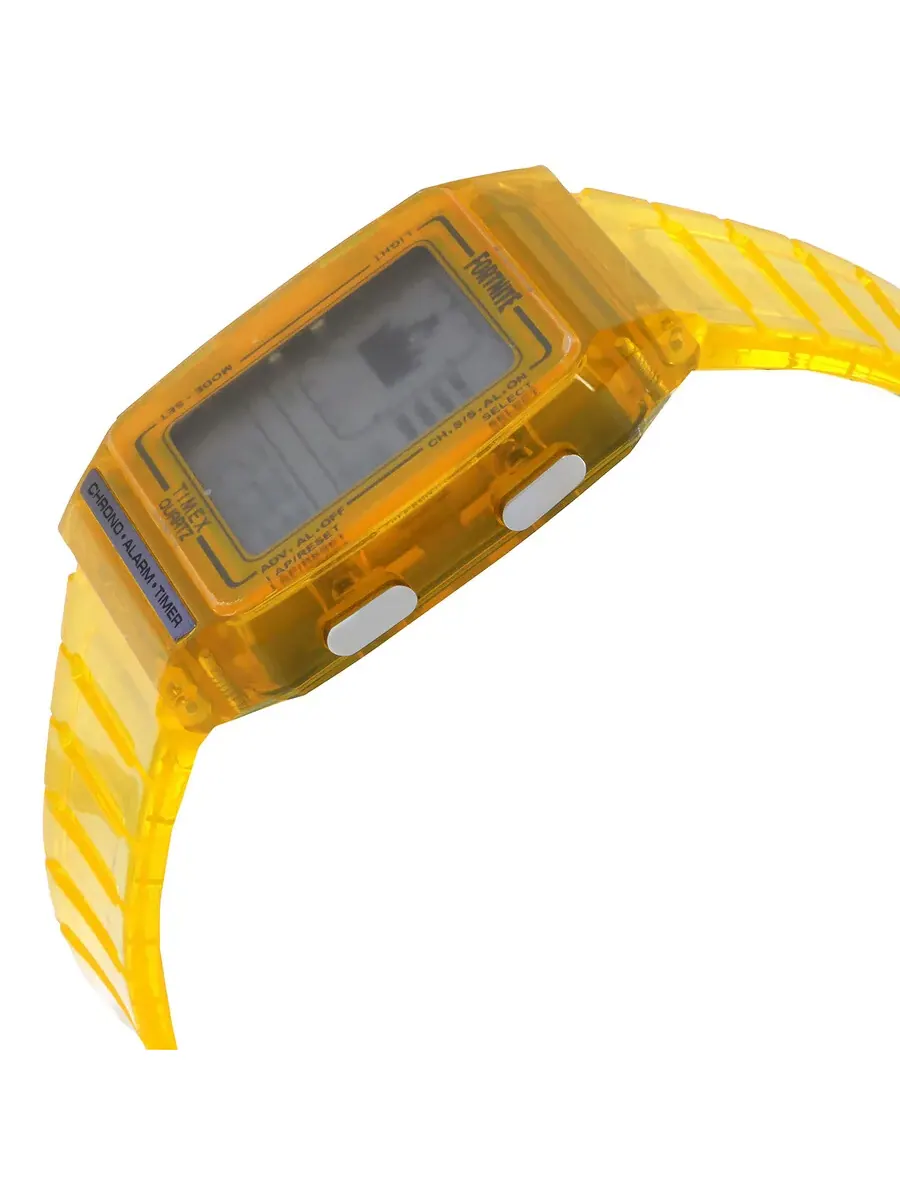 Часы Timex Q Timex LCA x Fortnite с кварцевым цифровым будильником, унисекс TW2W96600 — изображение 2 из 3, оттенок желтый