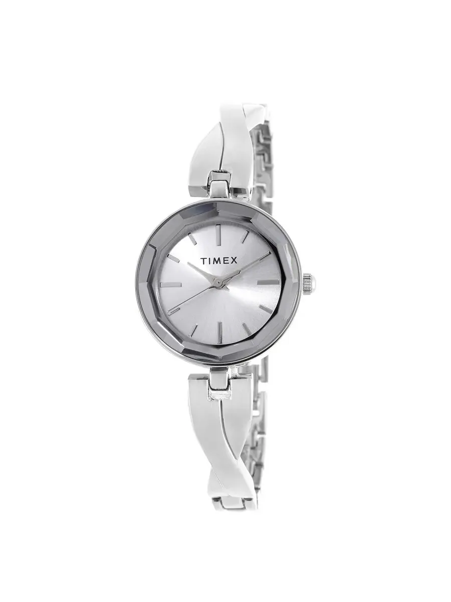 Женские часы Timex Quartz с нержавеющей сталью и серебристым циферблатом TW2T49400 — изображение 1 из 3, оттенок серебряный